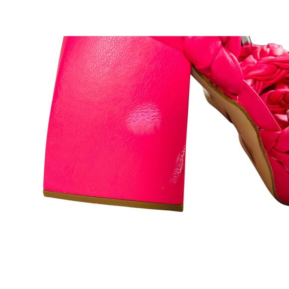 Circus by Sam Edelman Flamingo Pink Mable Braided Strap Heels Sandals 8M EU 38 - Picture 4 of 9